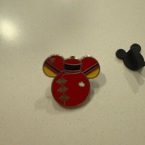 hidden mickey pin-Red and Yellow Mouse Ears Pin
